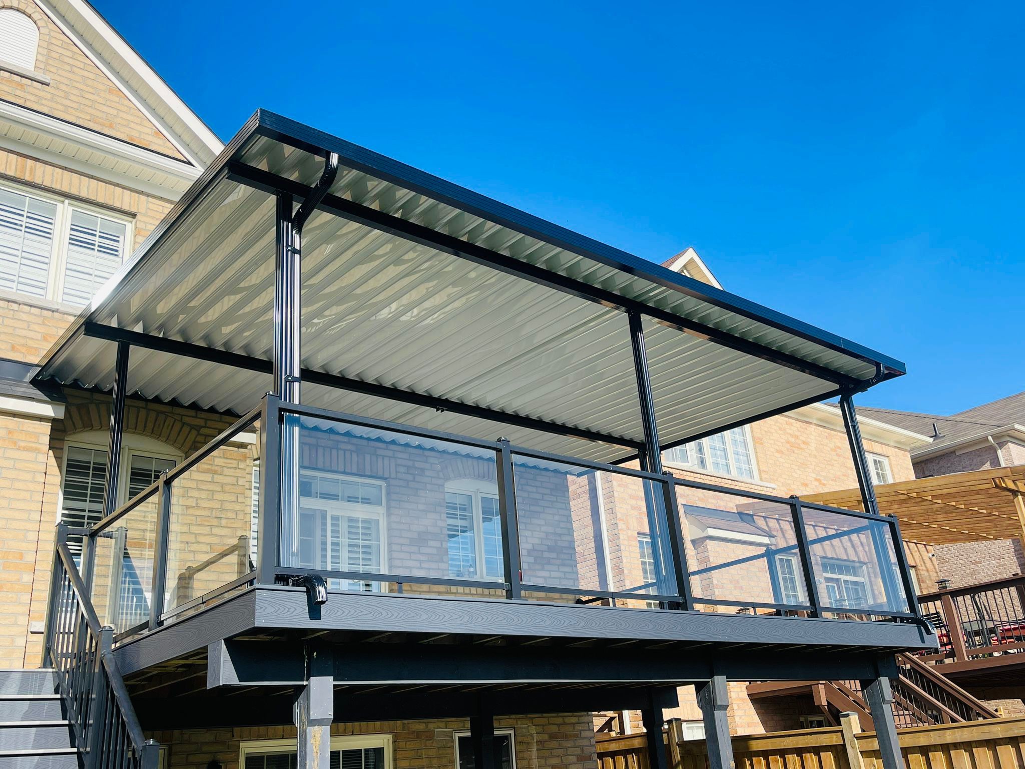 Premium aluminum patio cover — real Ontario install